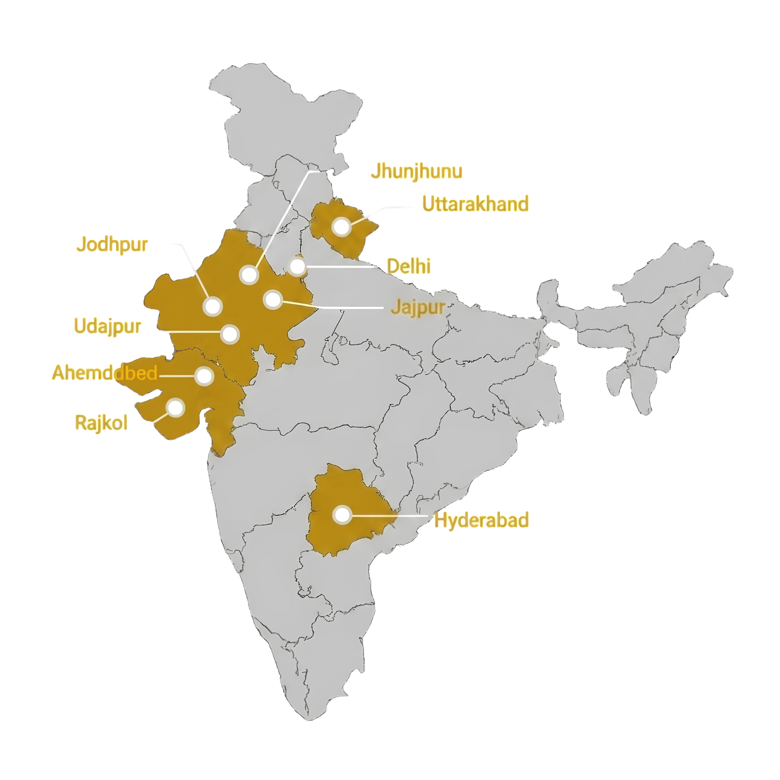 Srajan chapters across India map